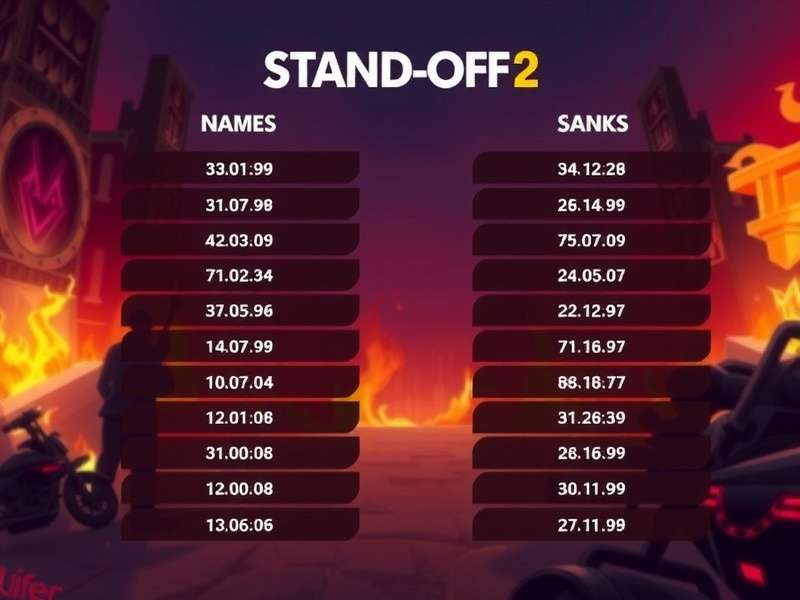 Standoff 2 Ranks Names complete tier list from Bronze to Legendary with MMR ranges