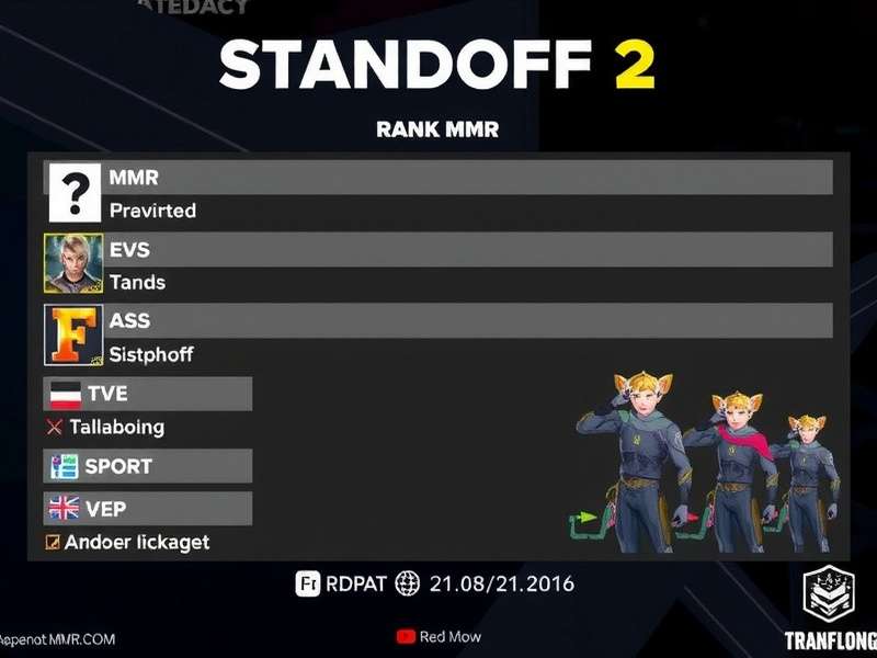Standoff 2 Rank MMR system visual guide with ranks and matchmaking rating explained